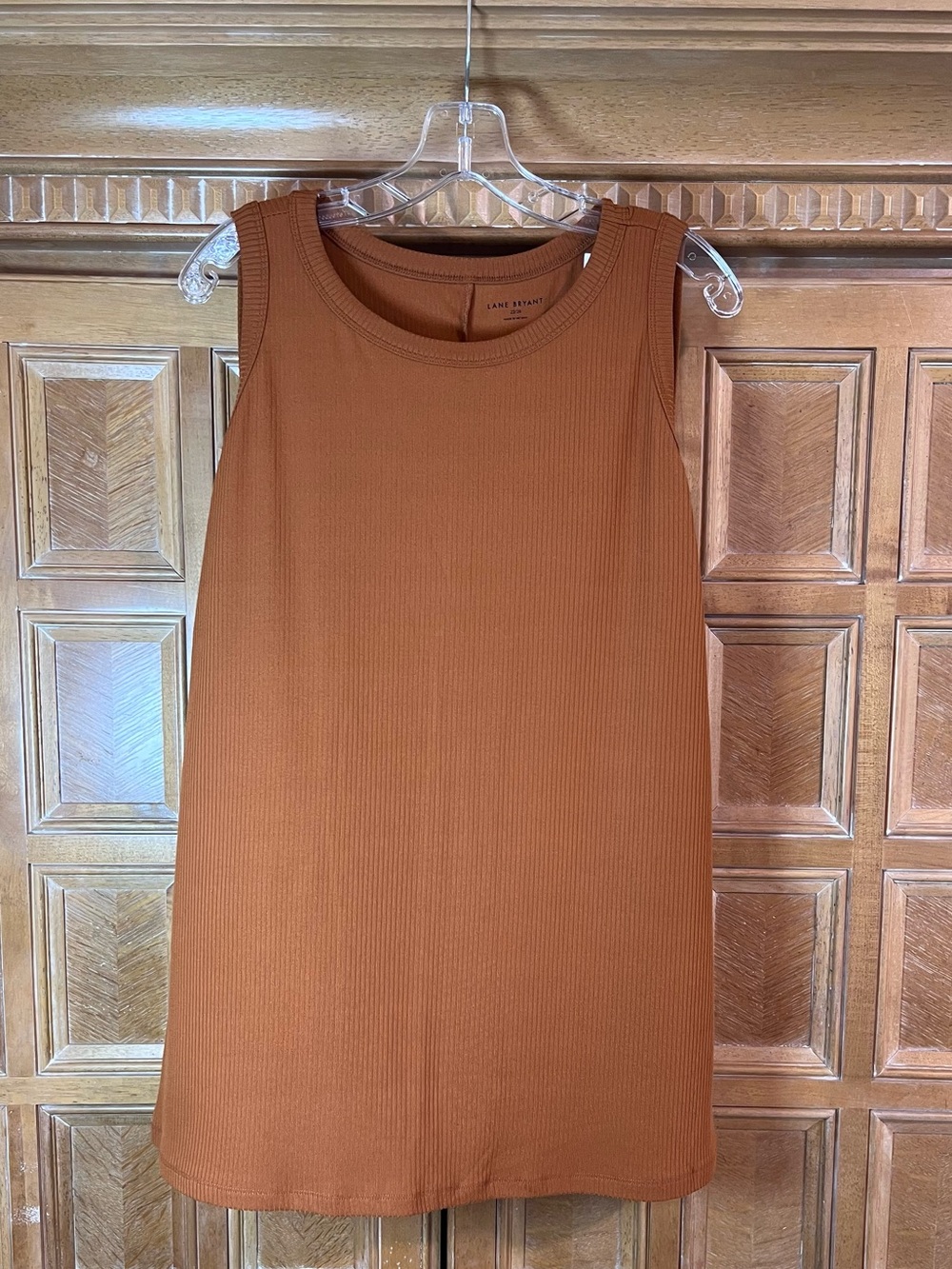 Lane Bryant Ribbed Sleeveless Tank Top Women’s Plus Size 22/24 Rust Brown NWT
